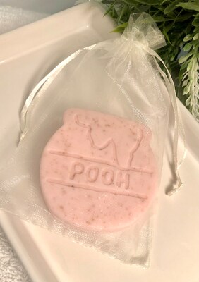 Pink Winnie the Pooh Oatmeal Soap with Gift Pouch Option Set of 4 - image1